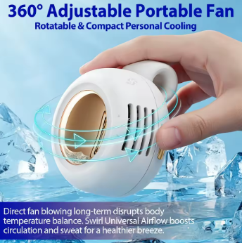 Mini Wearable Bladeless Fan- Portable Hands-Free Cooling Device